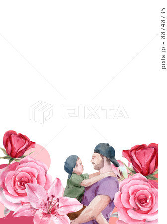 Father day and love dad fram watercolor 88748735