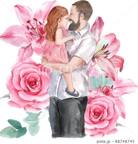 Love dad and father day watercolor 88748745