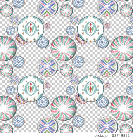 IKAT furniture interior seamless pattern watercolor 88749851