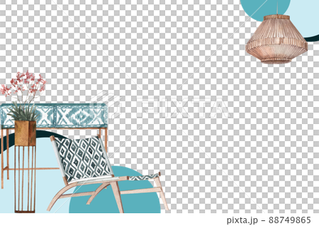 IKAT furniture interior frame watercolor IKAT furniture interior frame watercolor 88749865