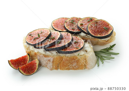 Bruschetta with fig isolated on white background 88750330