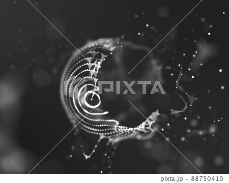 Big data visualization. Background 3d .Big data connection background. Cyber technology Ai tech wire network futuristic wireframe data visualisation. illustration . Artificial intelligence . 88750410