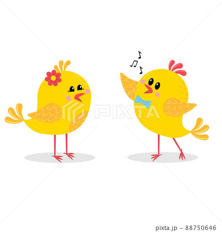 love chicks isolated on white background, color vector illustration 88750646