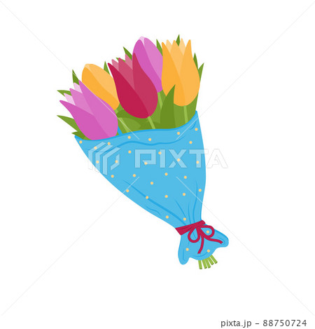 Flowers tulips in an envelope, isolated vector illustration Flowers tulips in an envelope, isolated vector illustration 88750724