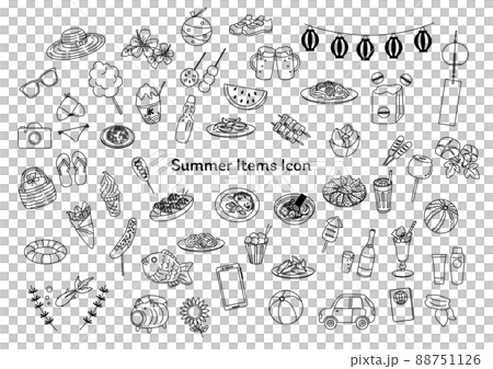 Summer item icon set 88751126