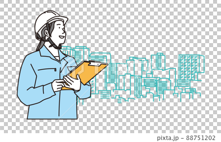 都市開発に携わる建設作業員の女性 88751202
