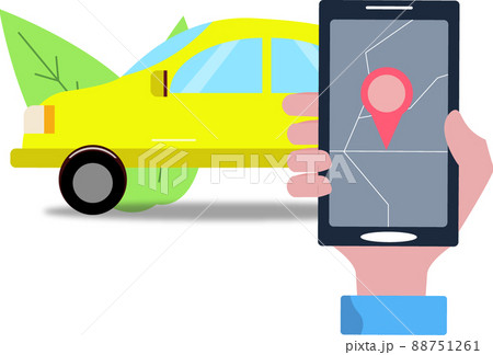 車とスマホ マップ ナビでドライブ イラスト 車とスマホ マップ ナビでドライブ イラスト 88751261