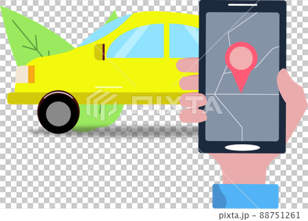 車とスマホ マップ ナビでドライブ イラスト 車とスマホ マップ ナビでドライブ イラスト 88751261