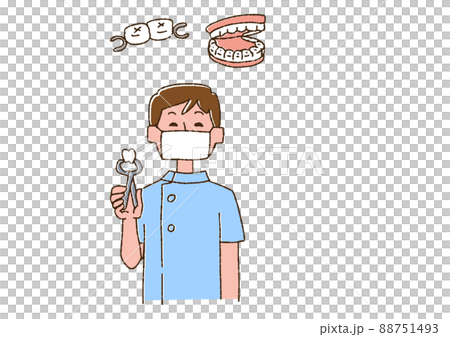 Denture and denture icons dentist with extracted teeth 88751493