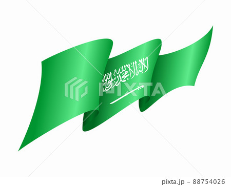Saudi Arabian flag wavy abstract background. Vector illustration. 88754026