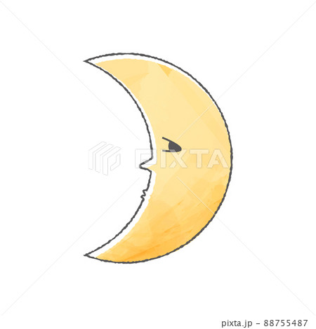 シンプルでオカルトな顔のある月 88755487