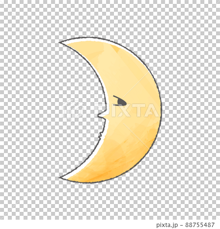 シンプルでオカルトな顔のある月 88755487