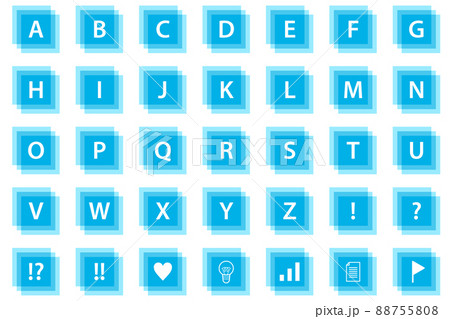 アイコン ボタン アルファベット 英語 絵文字 記号 88755808