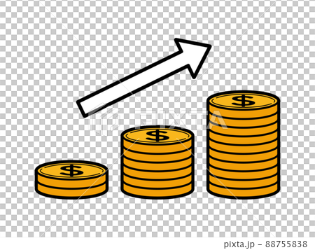 增加堆積的美元硬幣的插圖 88755838