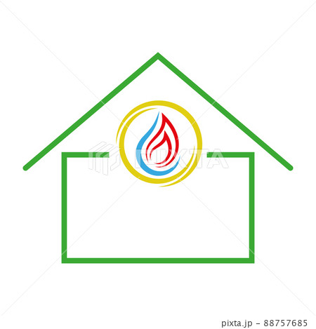 Flame, Water Drop, Plumber, Repairman, Installer, Logo Flame, Water Drop, Plumber, Repairman, Installer, Logo 88757685