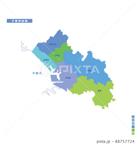 千葉市行政区・千葉市地図 雨の日カラーで色分けしてみた 千葉市行政区・千葉市地図 雨の日カラーで色分けしてみた 88757724