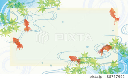 爽やかな水彩風金魚　夏　水 88757992