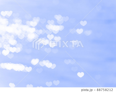 背景素材　ハート模様のリフレクション　ブルー系　細かい模様 88758212