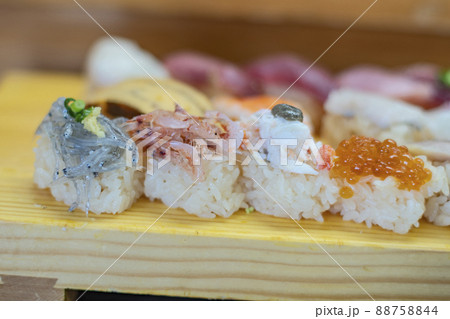 握り寿司 寿司 鮨 すし Sushi 魚 白魚 さくら海老 マグロ 玉子 イクラ トロ カツオ 握り寿司 寿司 鮨 すし Sushi 魚 白魚 さくら海老 マグロ 玉子 イクラ トロ カツオ 88758844