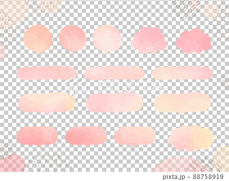 ピンク 水彩 吹き出し フレーム water color　 88758919