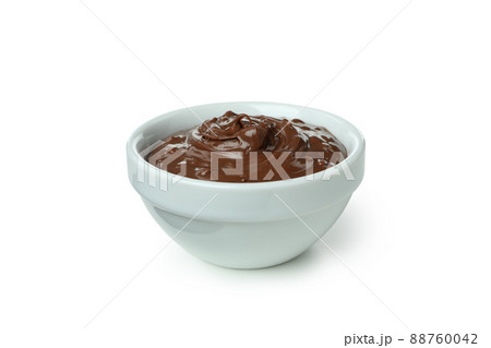 Bowl with chocolate paste isolated on white background 88760042