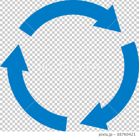箭頭（循環）循環圖標藍色回收旋轉箭頭 88760421