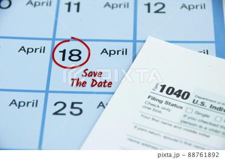 Save the date text on April calendar - Tax submission due date Save the date text on April calendar - Tax submission due date 88761892