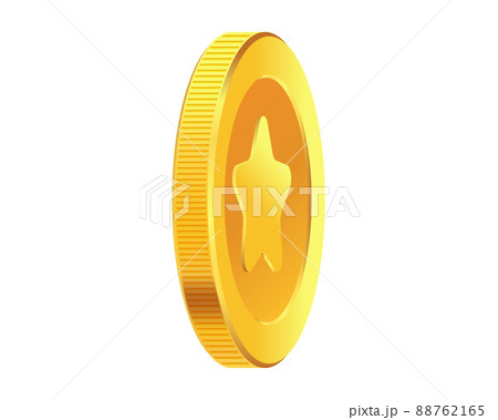 Golden money. Rotating gold coin. 88762165