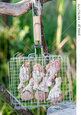 summer meat skewers in a grid summer meat skewers in a grid 88762770