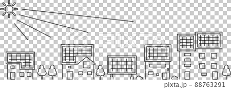 太陽能電池板城市景觀的插圖/矢量零件材料 88763291