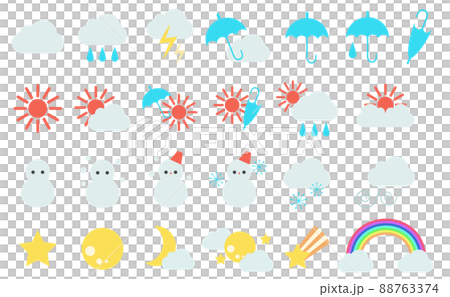 Weather forecast mark icon set Weather forecast mark icon set 88763374