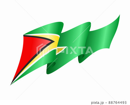 Guyanan flag wavy abstract background. Vector illustration. 88764493