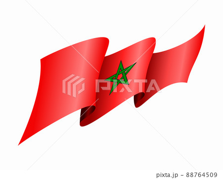 Moroccan flag wavy abstract background. Vector illustration. 88764509