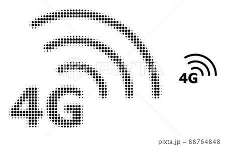 Halftone Dotted 4G Internet Icon 88764848