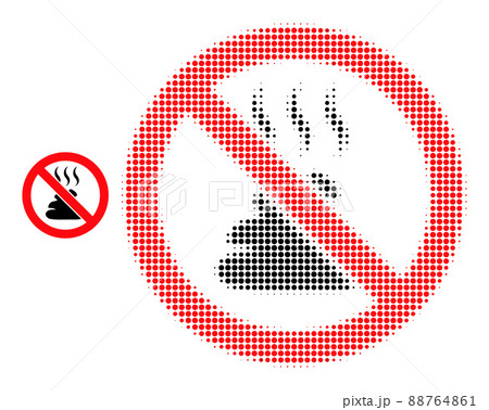 Halftone Dotted Stop Shit Smell Icon 88764861
