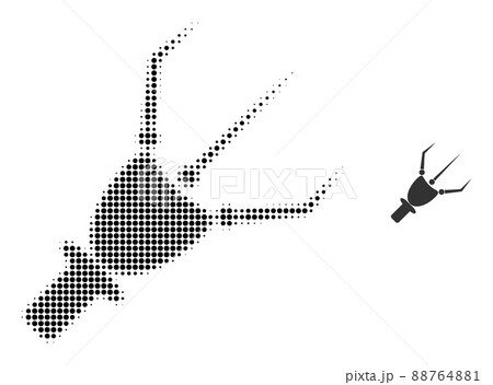 Halftone Dotted Nanobot Arm Icon Halftone Dotted Nanobot Arm Icon 88764881