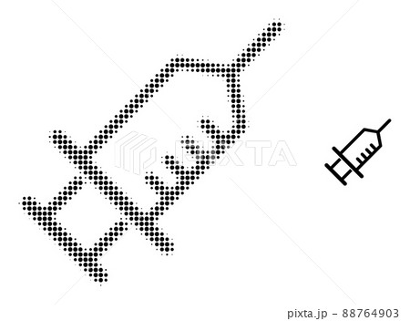 Halftone Dotted Drug Syringe Icon 88764903