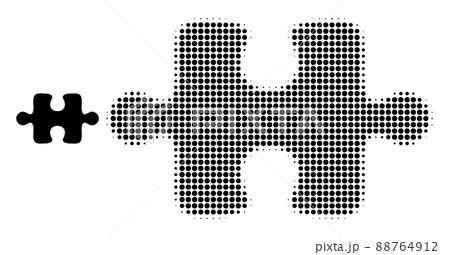 Halftone Dotted Puzzle Item Icon Halftone Dotted Puzzle Item Icon 88764912
