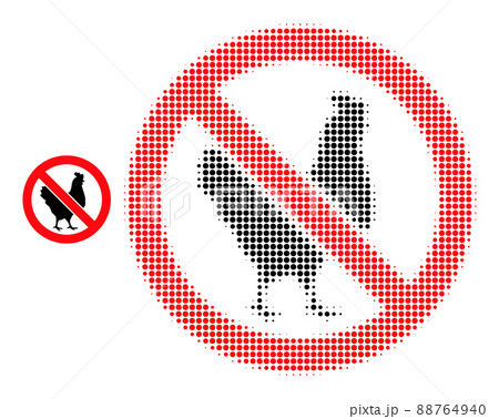 Halftone Dotted No Chicken Icon Halftone Dotted No Chicken Icon 88764940