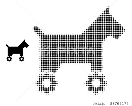 Halftone Dotted Robotic Dog Icon 88765172