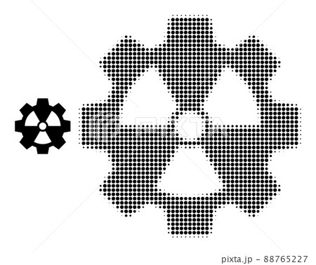 Halftone Dotted Atomic Industry Icon Halftone Dotted Atomic Industry Icon 88765227