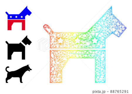 Rainbow Gradient Net Mesh American Dog Icon Rainbow Gradient Net Mesh American Dog Icon 88765291