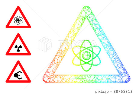 Spectral Gradient Network Mesh Atom Warning Icon Spectral Gradient Network Mesh Atom Warning Icon 88765313