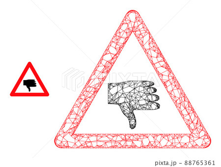 Linear Mesh Thumb Down Warning Icon 88765361