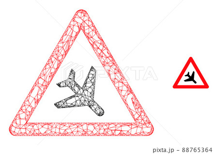 Net Mesh Airplane Warning Icon 88765364