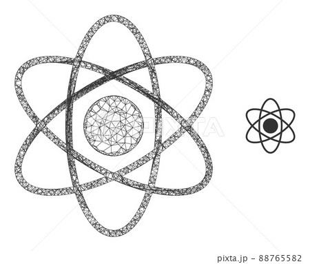 Hatched Mesh Atom Icon 88765582