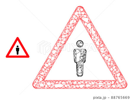 Network Mesh Human Warning Icon 88765669
