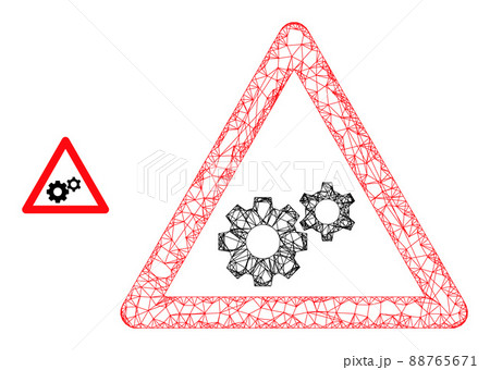 Hatched Mesh Gears Warning Icon 88765671
