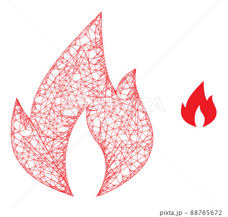 Network Mesh Fire Flame Icon 88765672