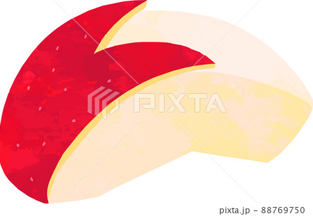 うさぎりんご りんご うさぎ 果物 フルーツ 手描き 水彩 油絵 かわいい おしゃれ イラスト素材のイラスト素材